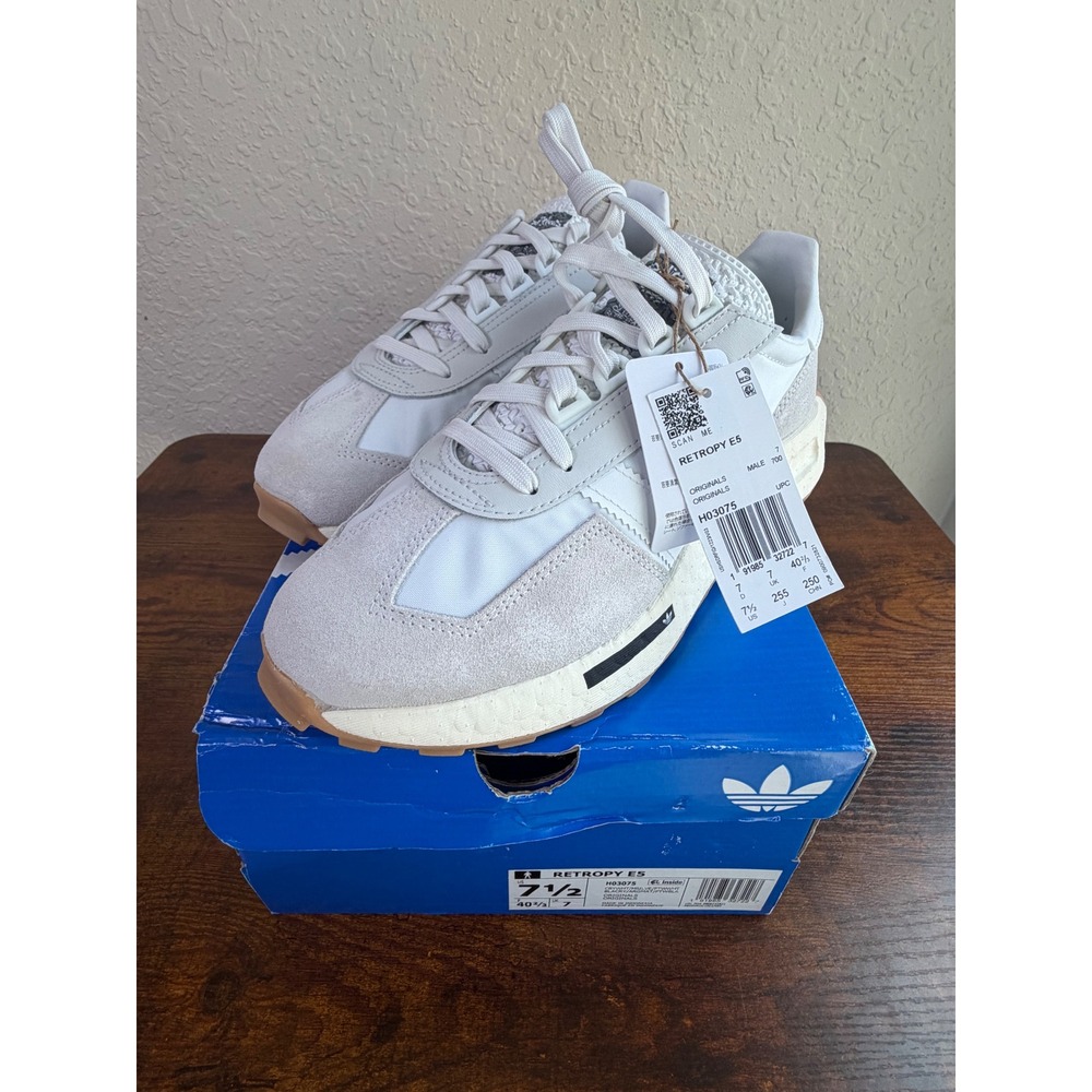 Adidas Retropy E5 Mens Sneakers Crystal White Matte Silver H03075 Size 7.5